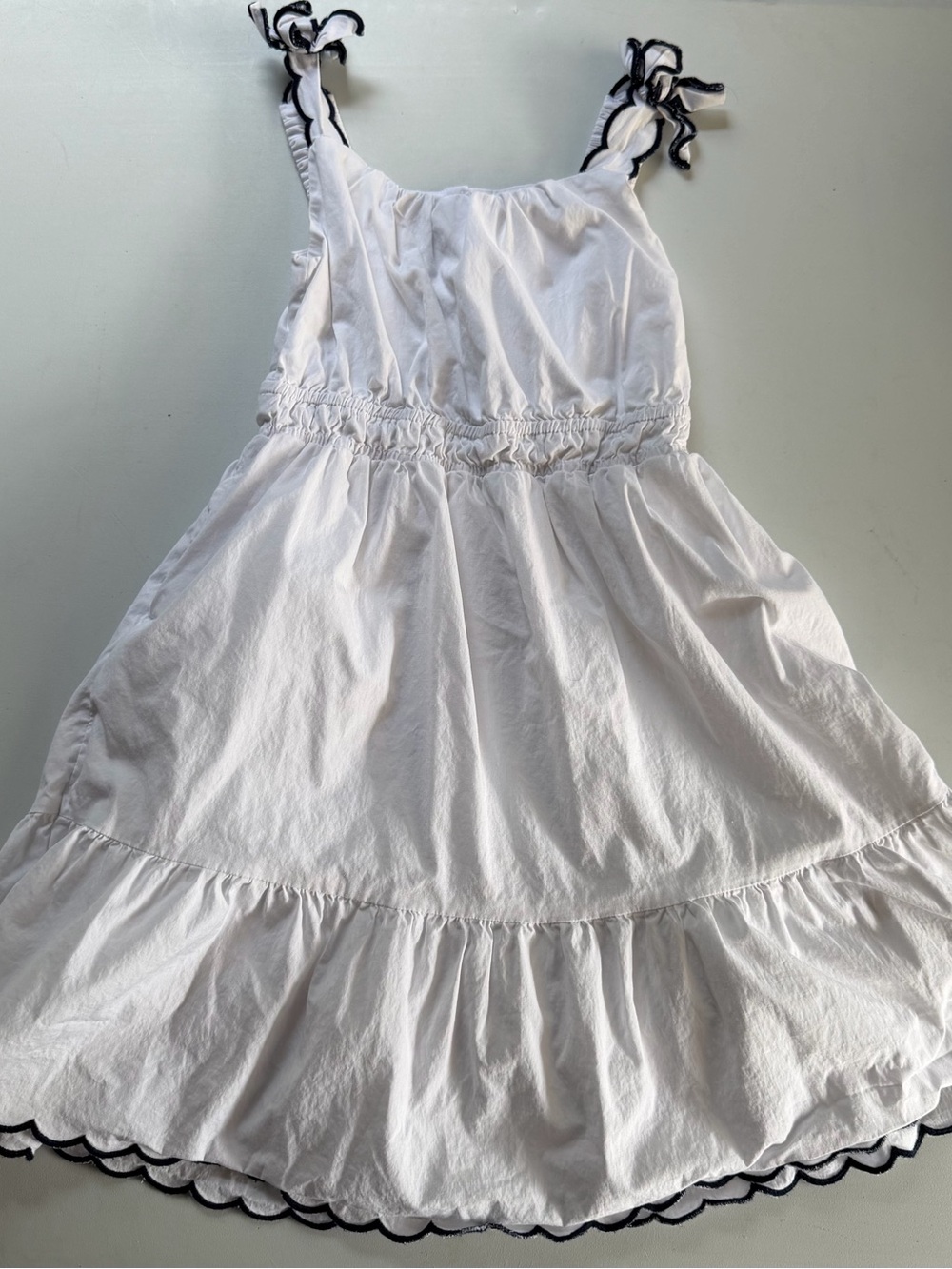 Vineyard Vines Girls White Sundress with Navy Trim size 6